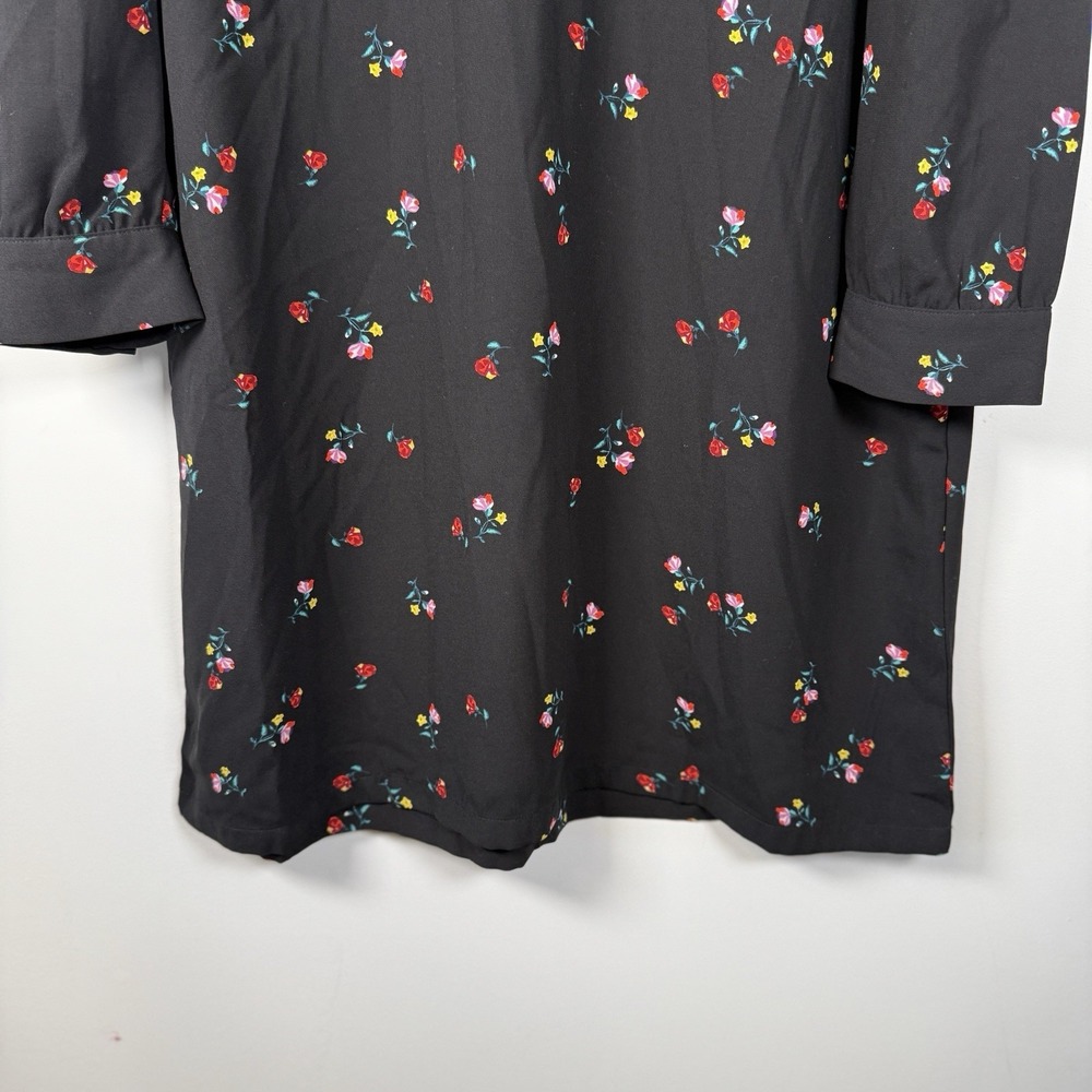 Old Navy Women's Dress Long‎ Sleeve Black Floral Multicolor Size XL NWOT - Picture 2 of 6